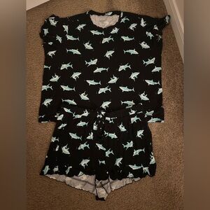 Torrid Black Super Soft Sleep with Blue Shark Print 1X